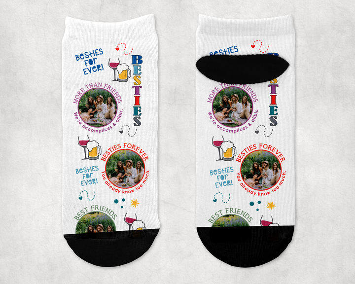 Personalized Best Friends Ankle Sock - Upload Your Own Image