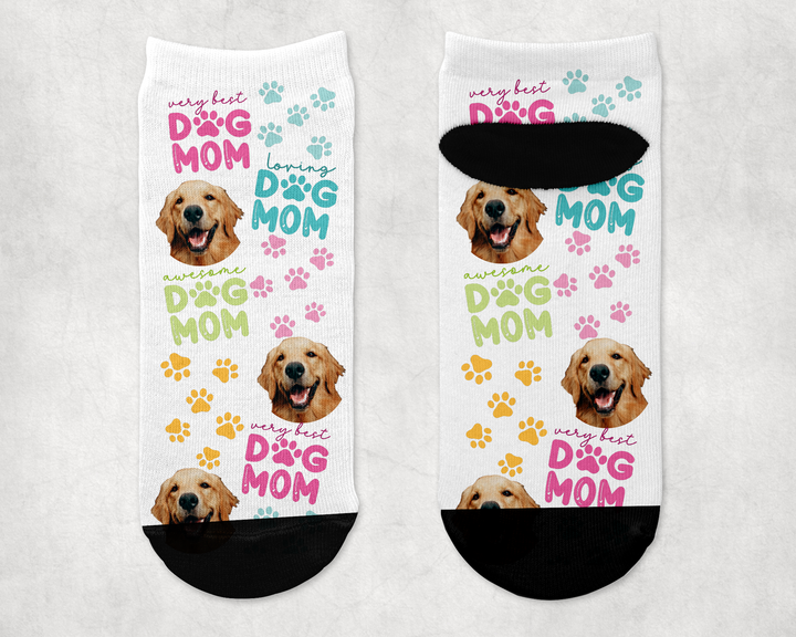 Personalized Dog Mom Ankle Sock - Upload Your Own Image
