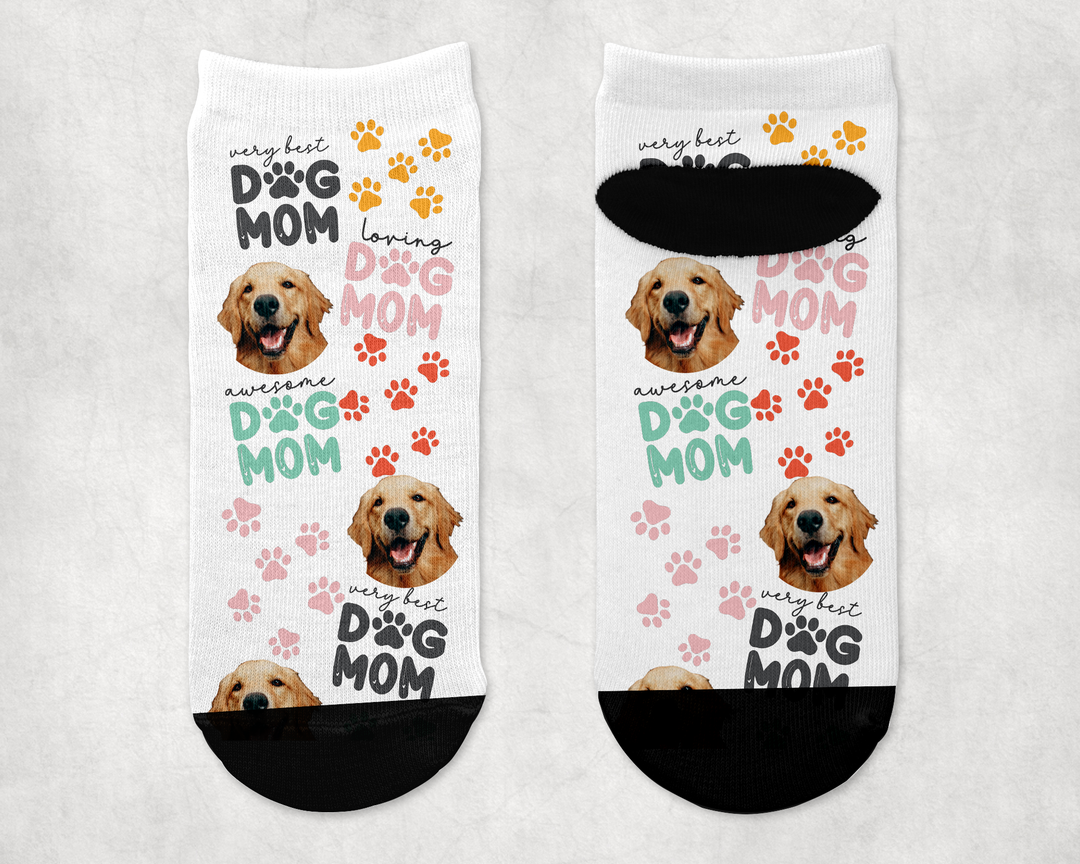 Personalized Dog Mom Ankle Sock - Upload Your Own Image