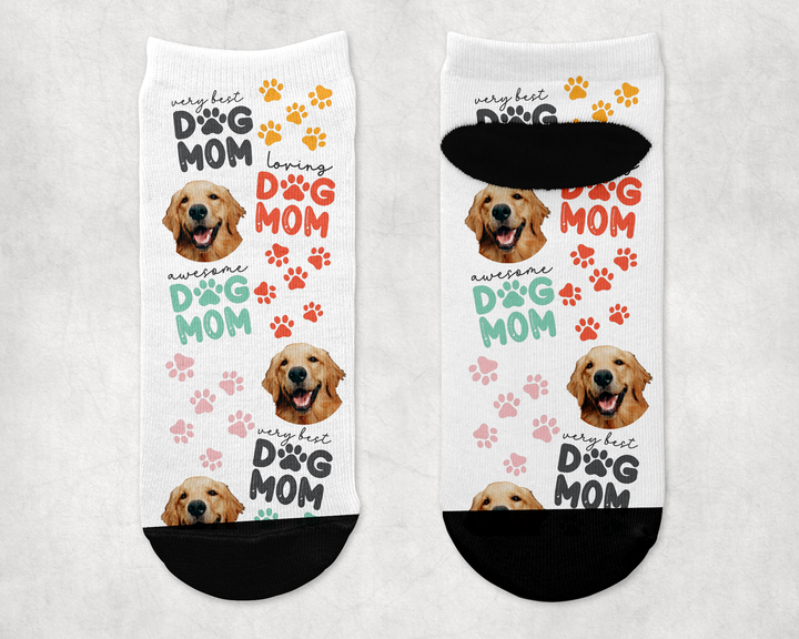 Personalized Dog Mom Ankle Sock - Upload Your Own Image