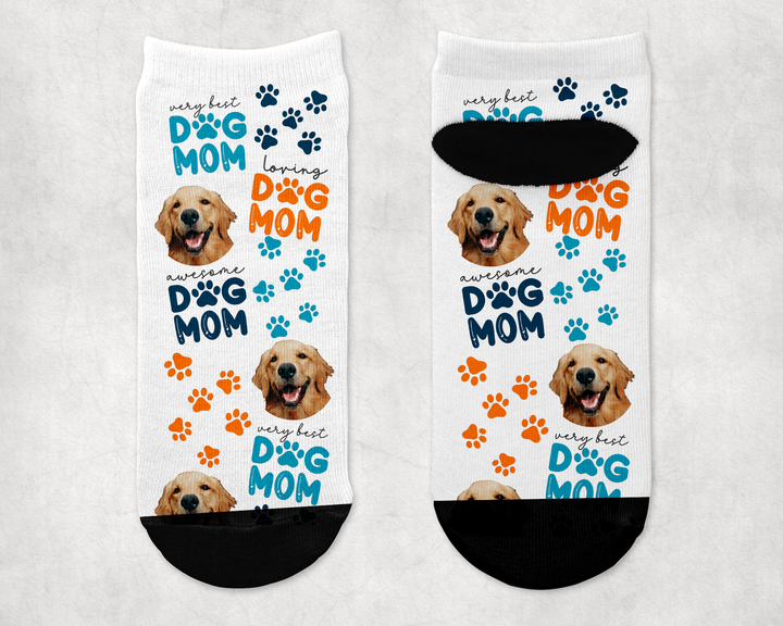 Personalized Dog Mom Ankle Sock - Upload Your Own Image