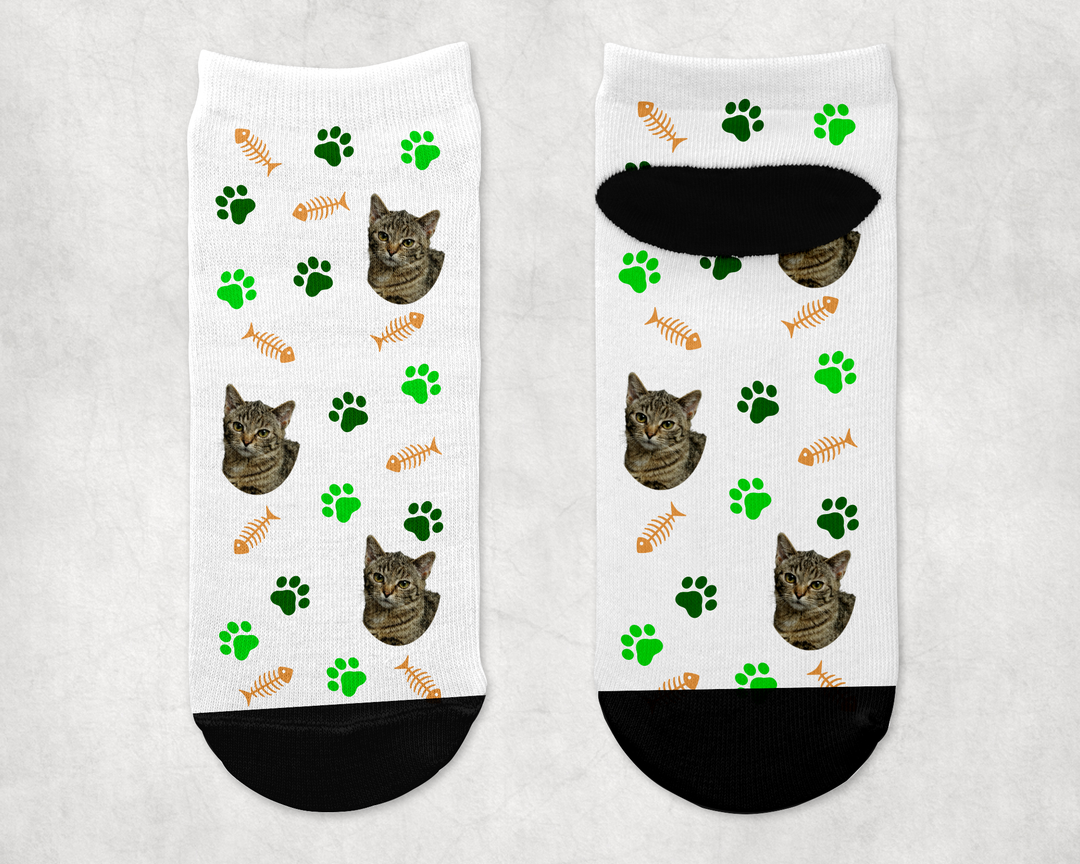 Personalized Cat Ankle Sock - Upload Your Own Image