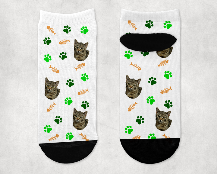 Personalized Cat Ankle Sock - Upload Your Own Image