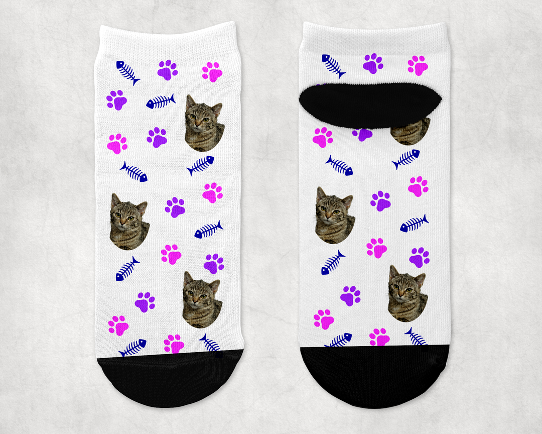 Personalized Cat Ankle Sock - Upload Your Own Image