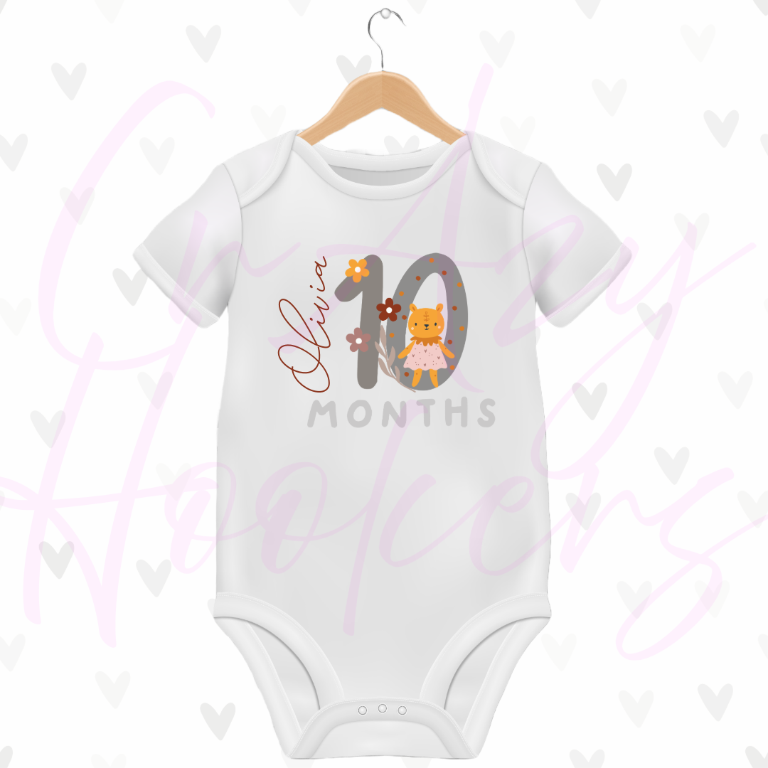 Personalized Baby Grow - Full 12 Month Set - Animals