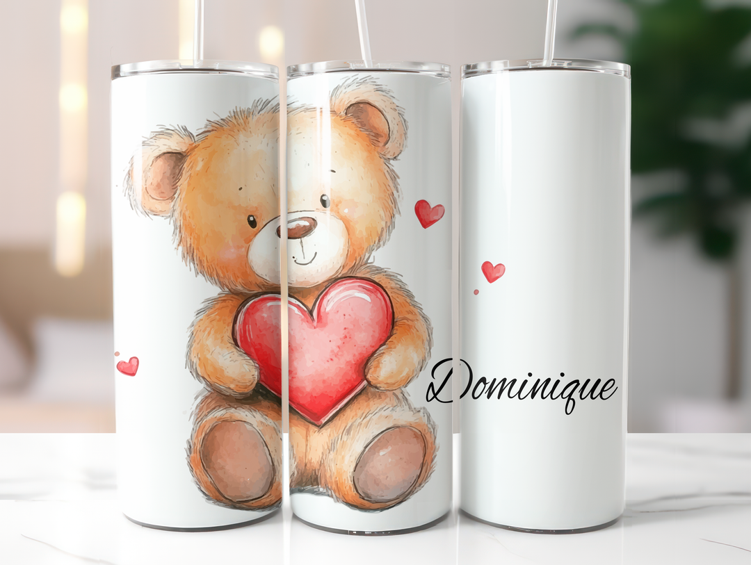 Personalized 20oz Tumbler - Teddy Bear