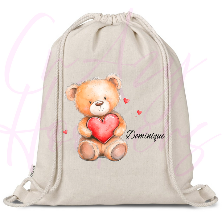 Personalized Drawstring Bag - Teddy Bears