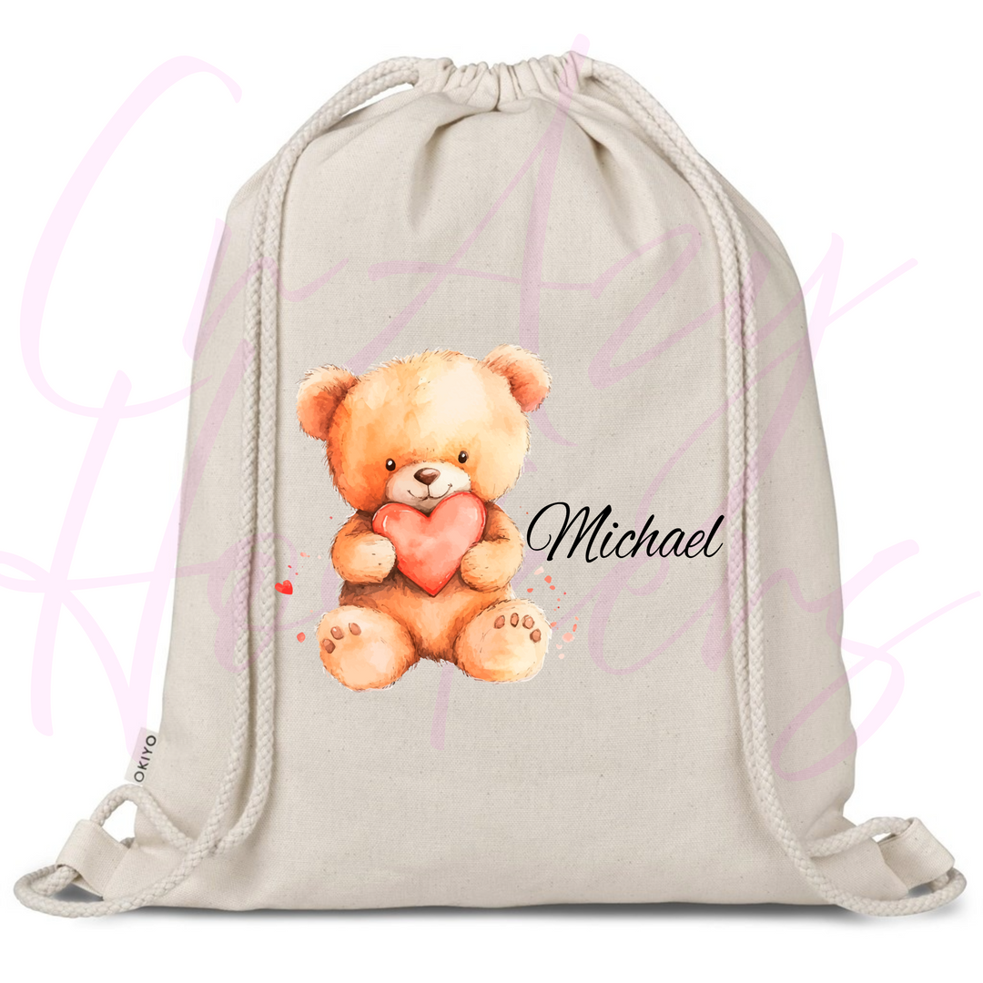 Personalized Drawstring Bag - Teddy Bears