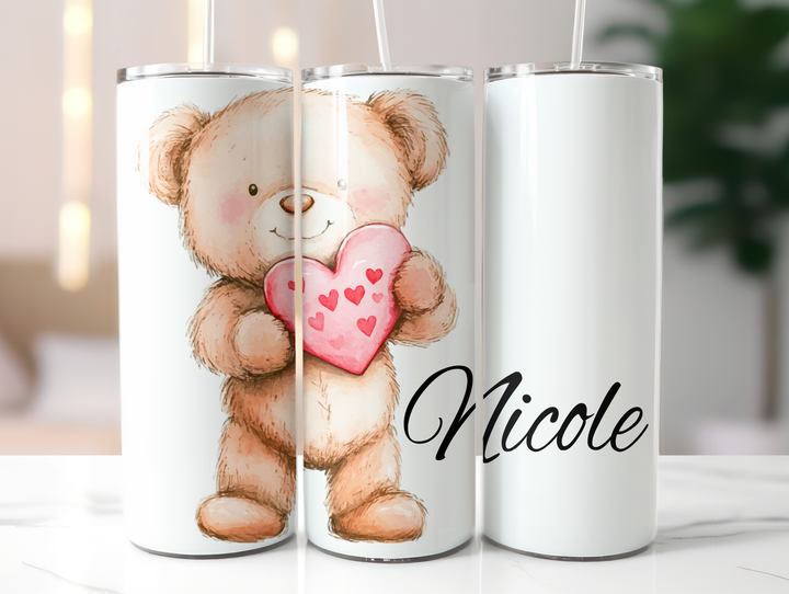 Personalized 20oz Tumbler - Teddy Bear