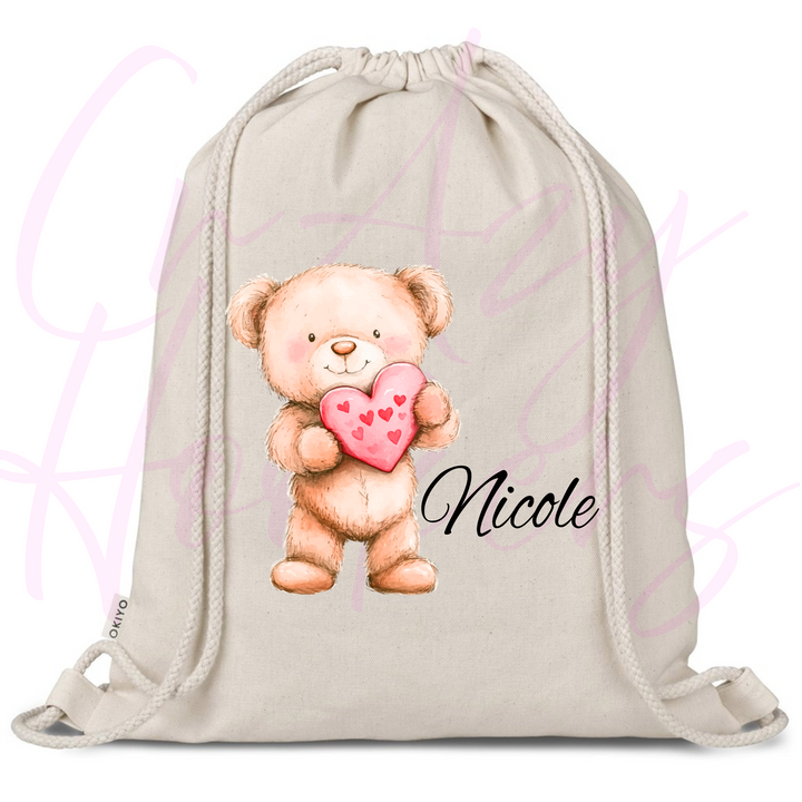 Personalized Drawstring Bag - Teddy Bears