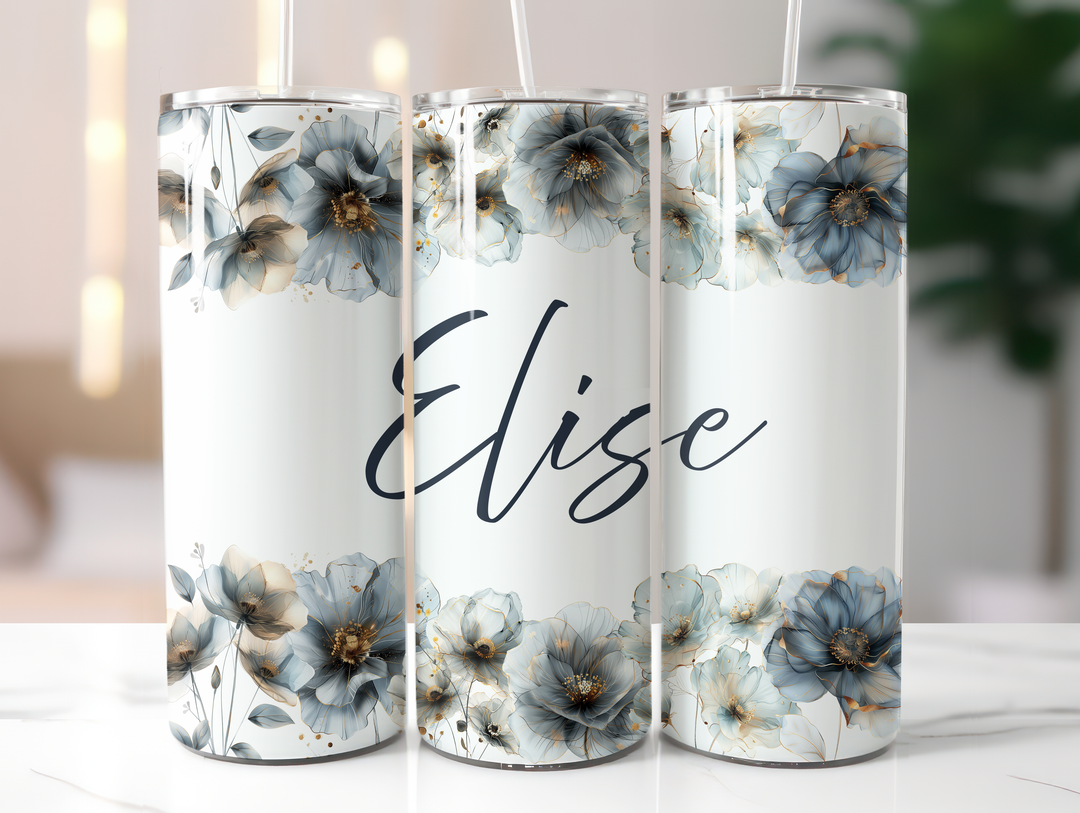 Personalized 20oz Tumbler Wild Flower Set - Add Your Name