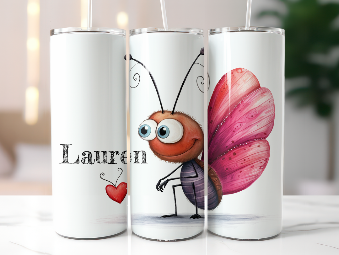 Personalized 20oz Tumbler - Love Bugs