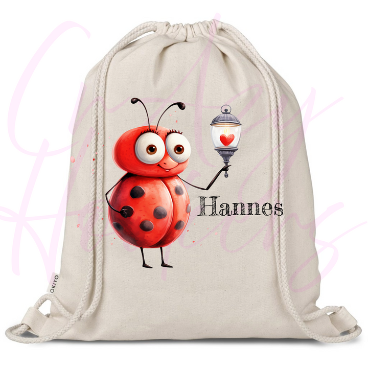 Personalized Drawstring Bag - Love Bugs