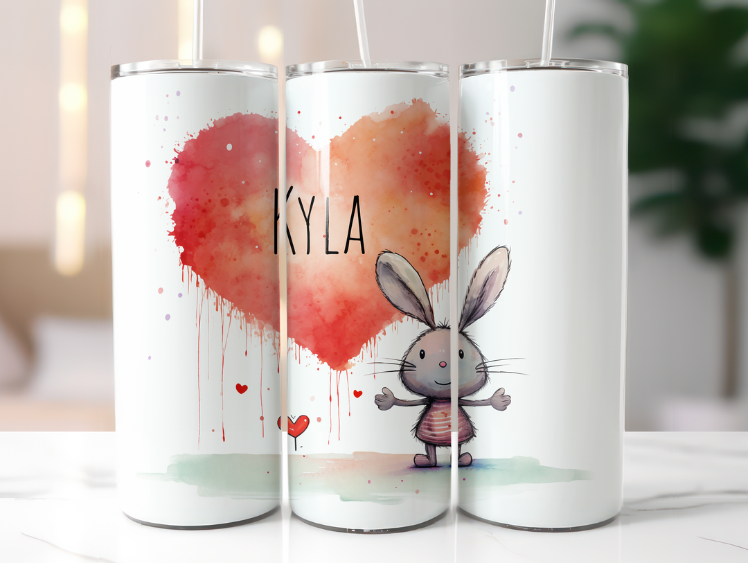 Personalized 20oz Tumbler - Love Bunny