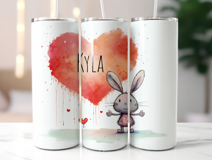 Personalized 20oz Tumbler - Love Bunny