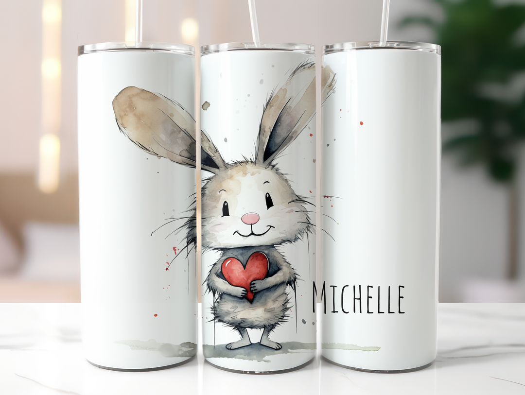 Personalized 20oz Tumbler - Love Bunny