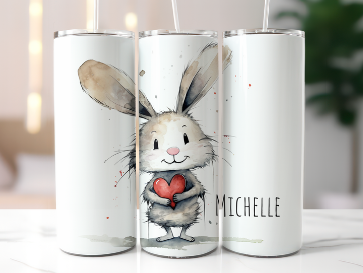 Personalized 20oz Tumbler - Love Bunny
