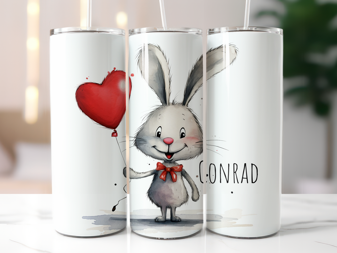 Personalized 20oz Tumbler - Love Bunny