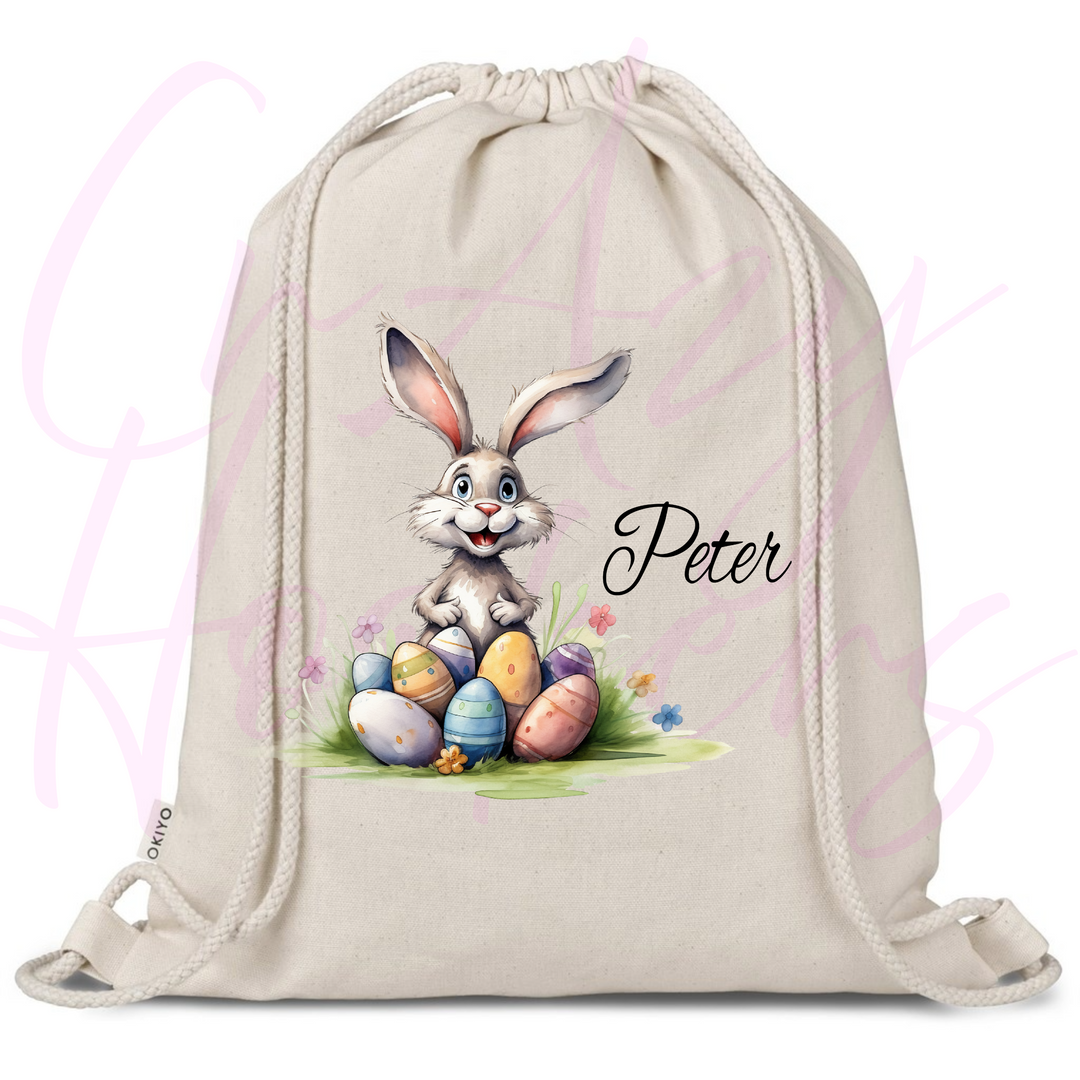 Personalized Drawstring Bag - Easter Bunny