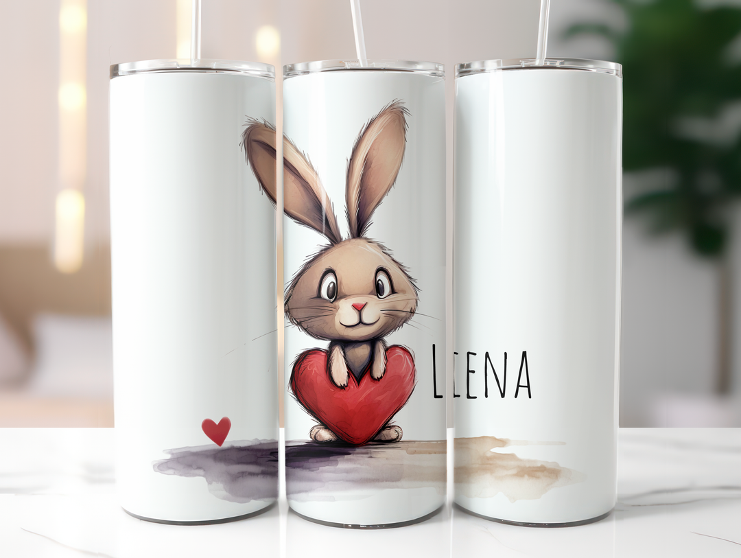 Personalized 20oz Tumbler - Love Bunny