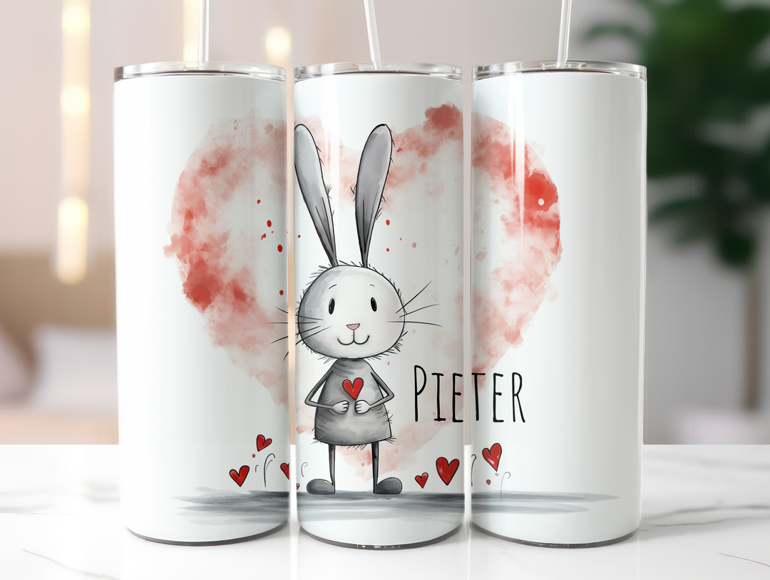 Personalized 20oz Tumbler - Love Bunny
