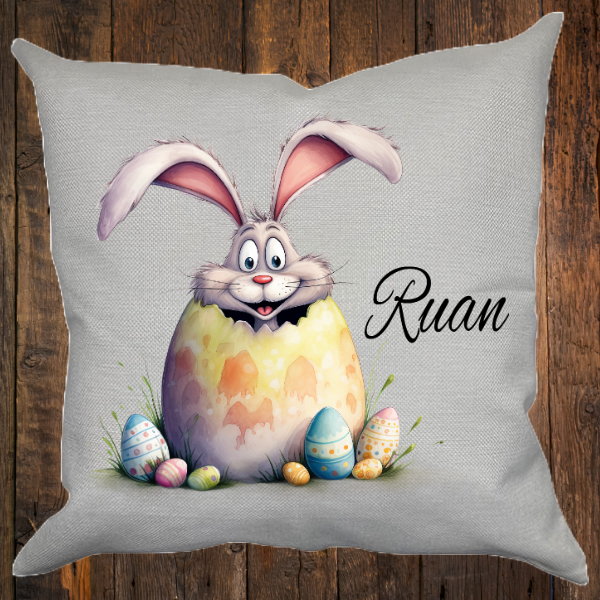 Personalized Canvas Pillow - Easter Bunny