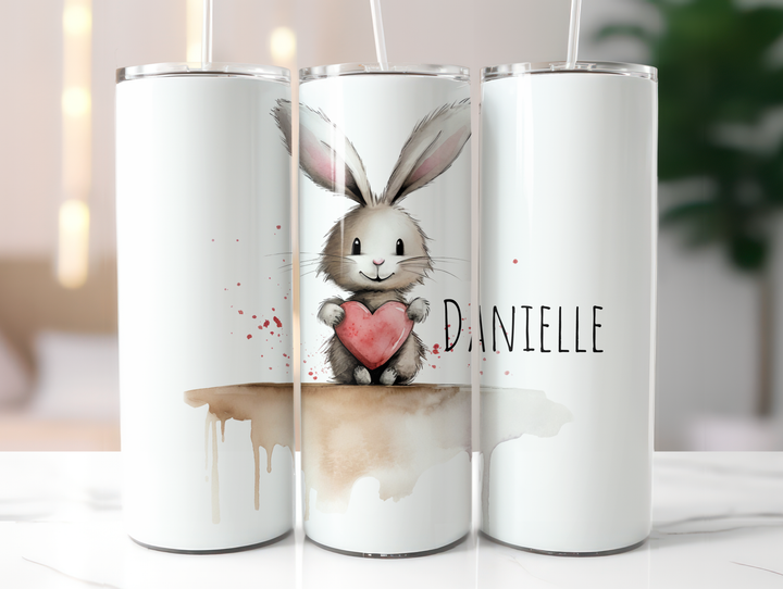 Personalized 20oz Tumbler - Love Bunny