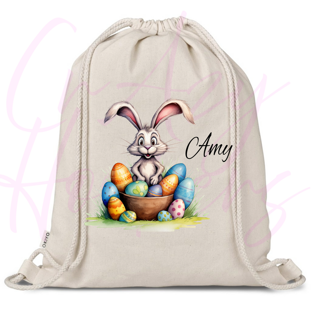 Personalized Drawstring Bag - Easter Bunny
