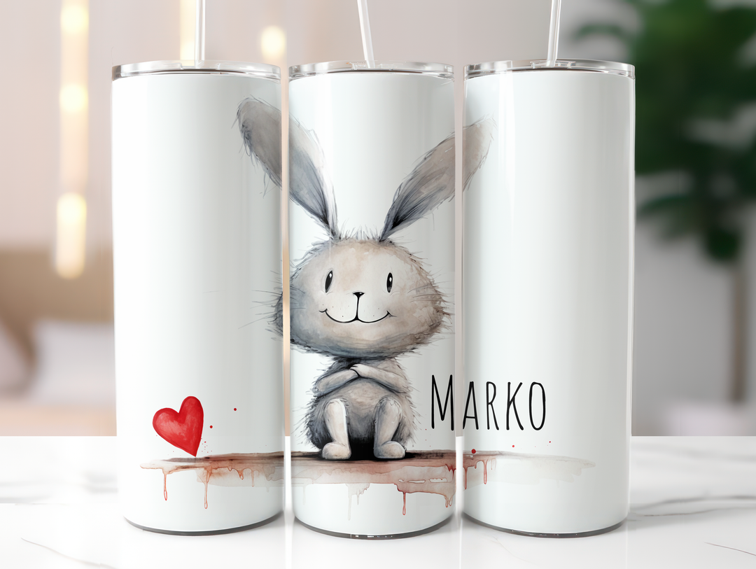 Personalized 20oz Tumbler - Love Bunny
