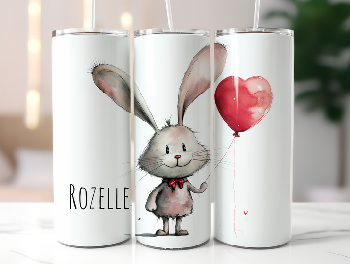 Personalized 20oz Tumbler - Love Bunny