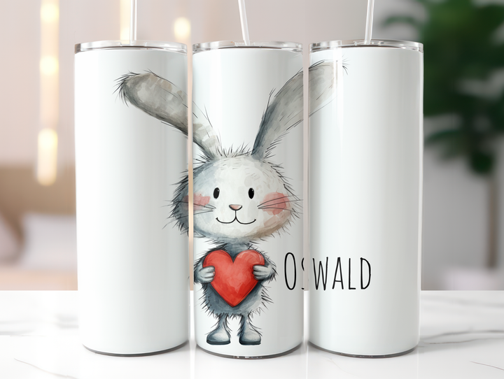 Personalized 20oz Tumbler - Love Bunny