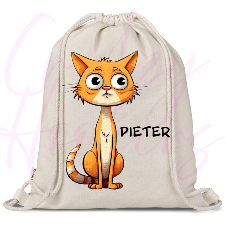 Personalized Drawstring Bag - Quirky Cats