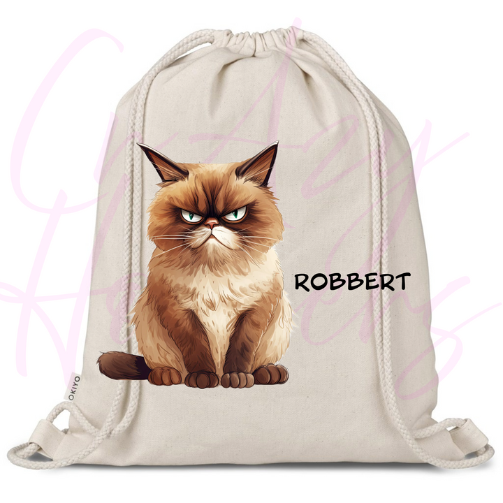 Personalized Drawstring Bag - Quirky Cats