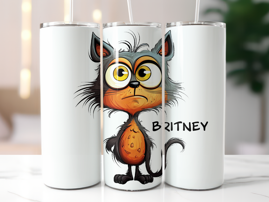 Personalized 20oz Tumbler - Quirky Cats