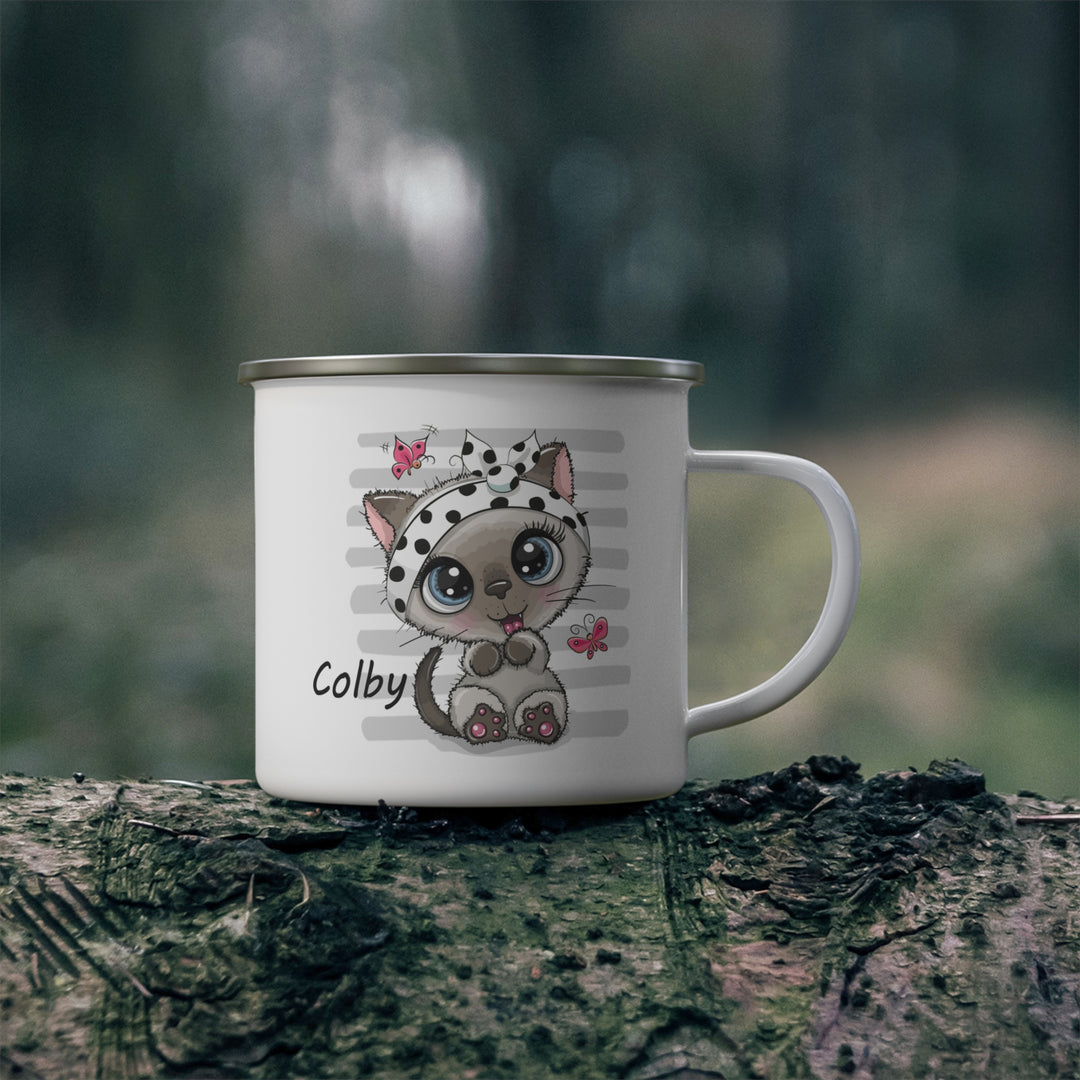Personalized Enamel or Ceramic Mug - Cat