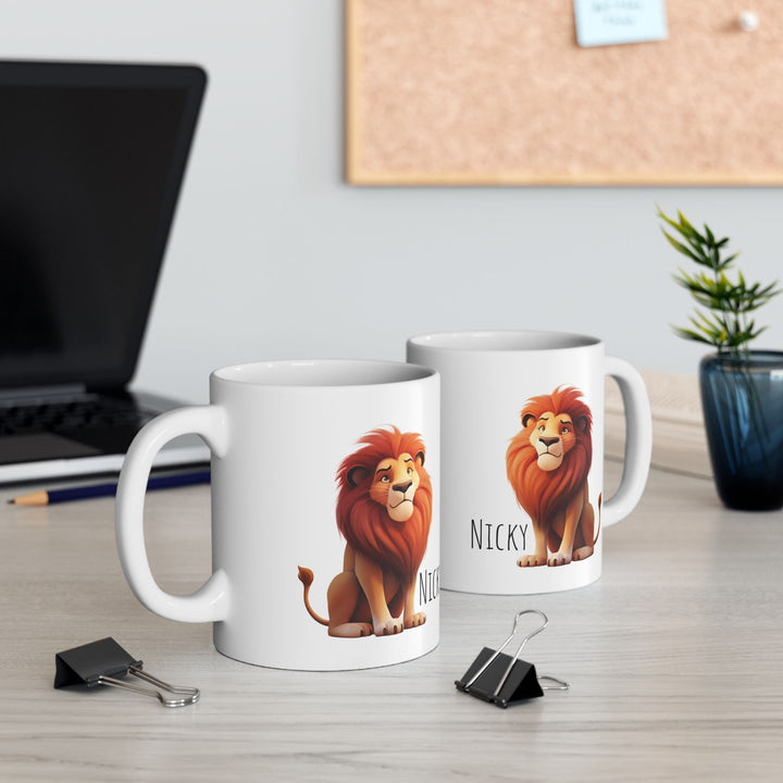 Personalized Enamel or Ceramic Mug - Lion