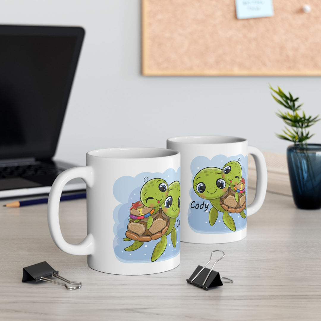 Personalized Enamel or Ceramic Mug - Turtle
