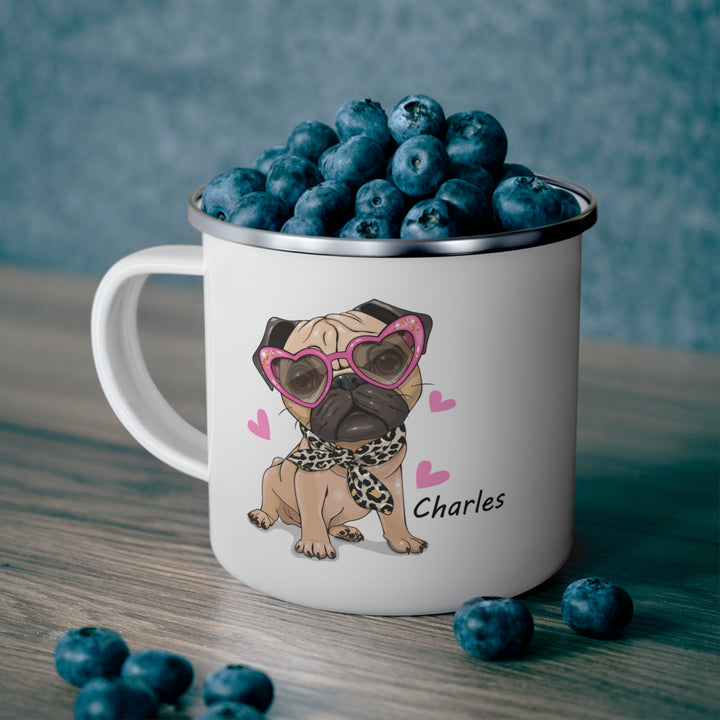 Personalized Enamel or Ceramic Mug - Pug