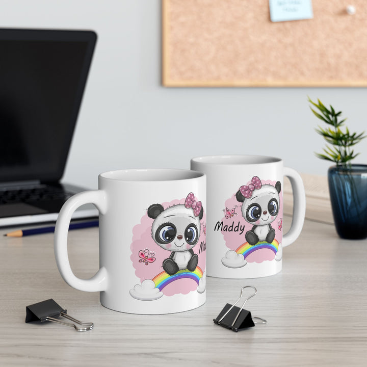 Personalized Enamel or Ceramic Mug - Pink Panda