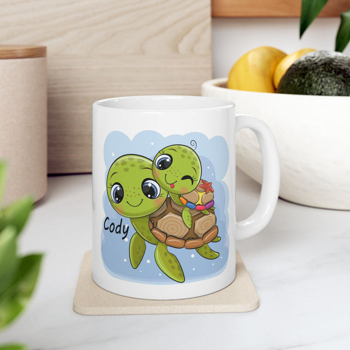 Personalized Enamel or Ceramic Mug - Turtle