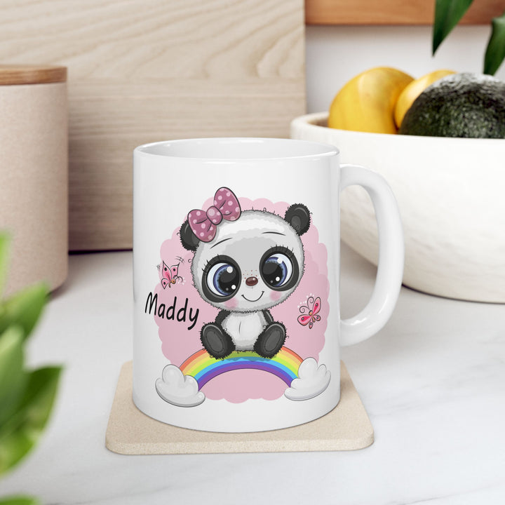 Personalized Enamel or Ceramic Mug - Pink Panda