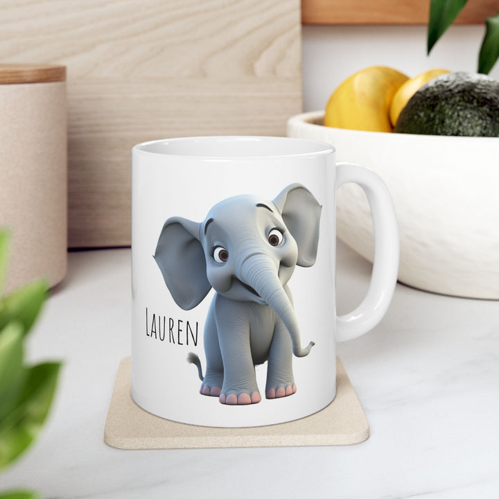 Personalized Enamle or Ceramic Mug - Elephant