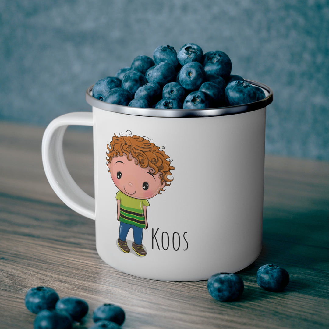 Personalized Enamel or Ceramic Mug - Male Curly Hair