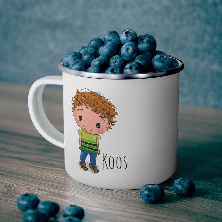 Personalized Enamel or Ceramic Mug - Male Curly Hair