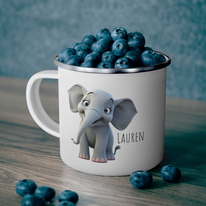 Personalized Enamle or Ceramic Mug - Elephant