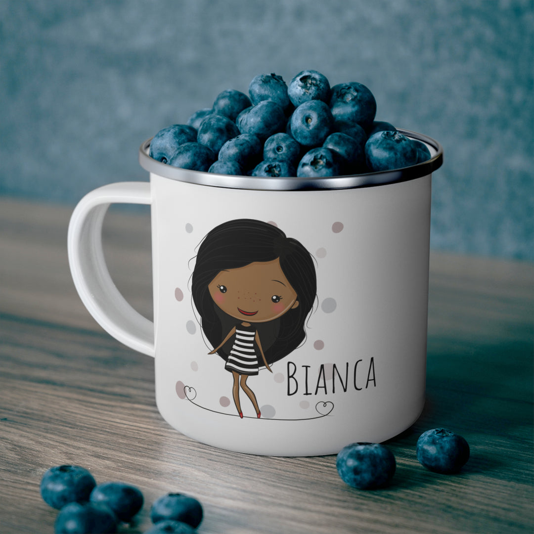 Personalized Enamel or Ceramic Mug - Female Stripe Dress