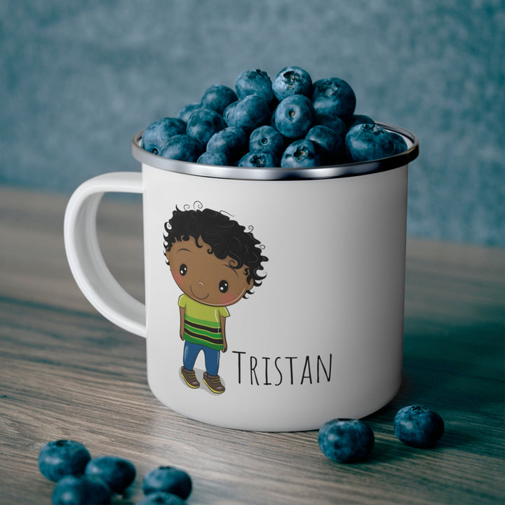 Personalized Enamel or Ceramic Mug - Male Curly Hair