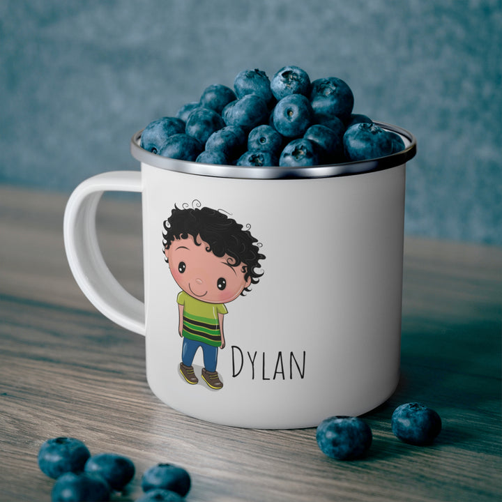 Personalized Enamel or Ceramic Mug - Male Curly Hair