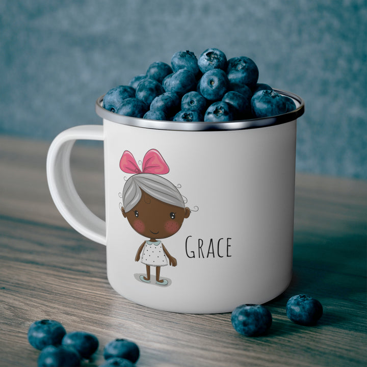 Personalized Enamel or Ceramic Mug - Female with Bow