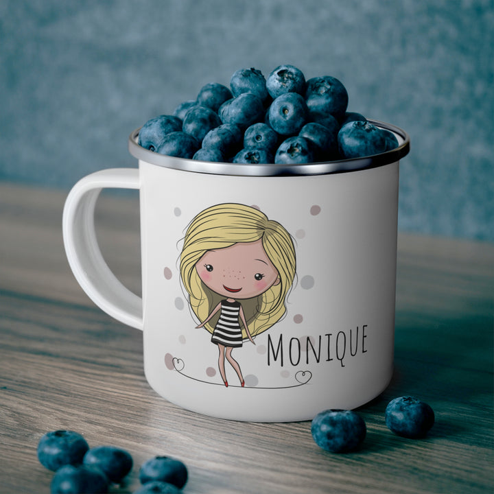 Personalized Enamel or Ceramic Mug - Female Stripe Dress
